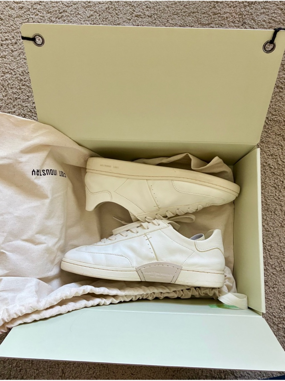 FOOT INDUSTRY GAT MINIMAL Antique-White Leather Sneakers